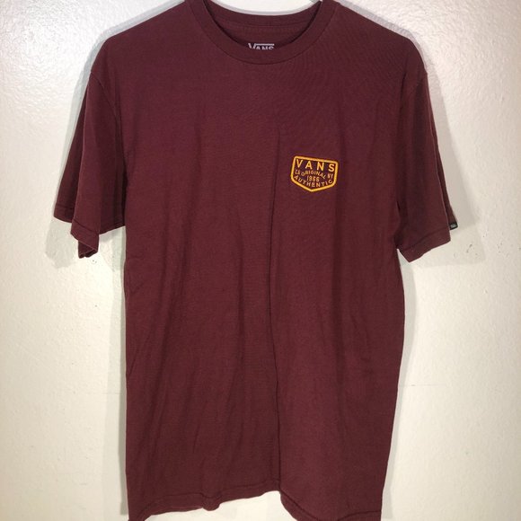 Men's Vans Burgundy Shirt - Size Classic Fit Medium - Picture 1 of 5